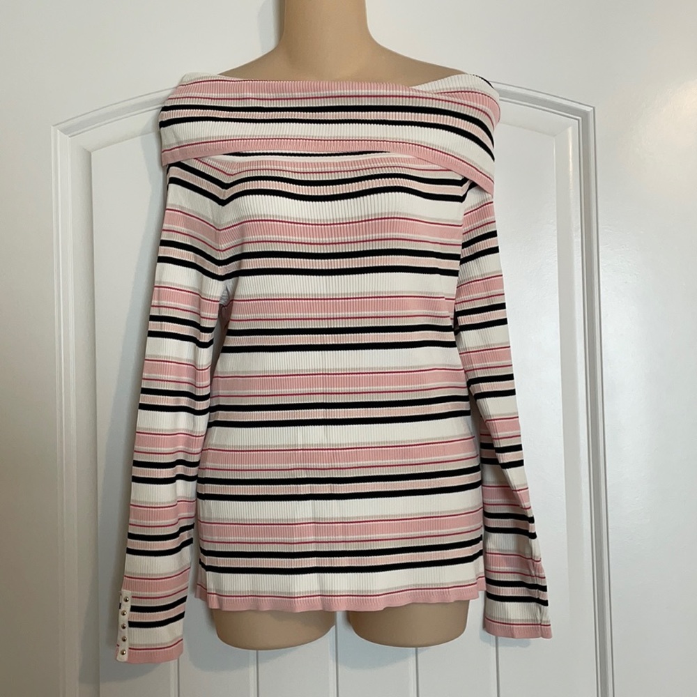 WHBM Off-Shoulder Long Sleeve Sweater